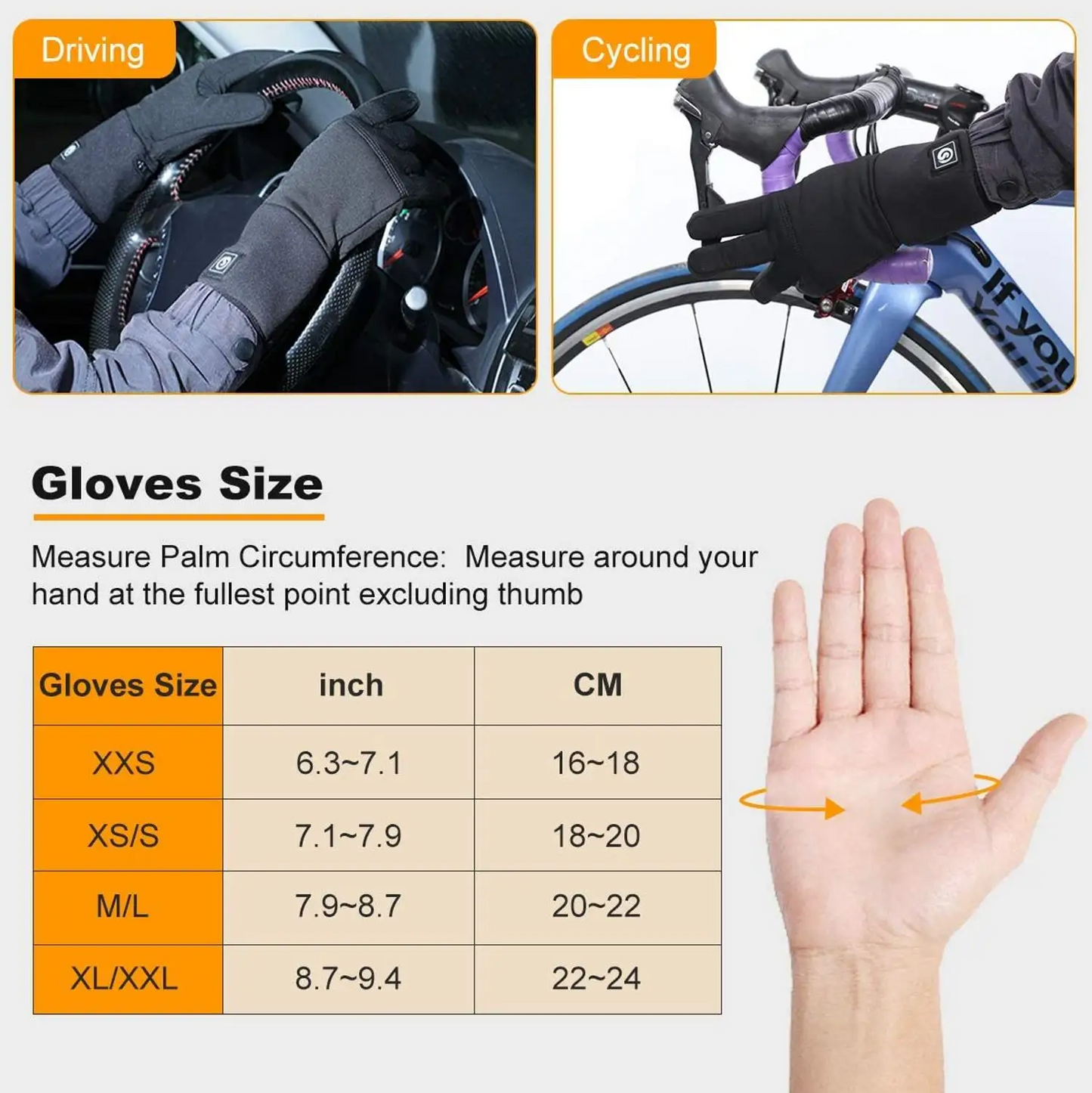 Rechargeable Heated Battery Lined Gloves